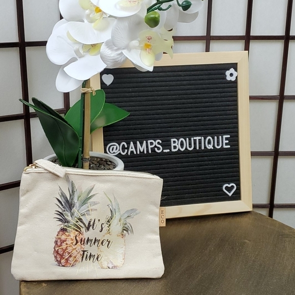 LOF ECO Pineapple Summer Time Canvas Travel Pouch - Picture 1 of 5